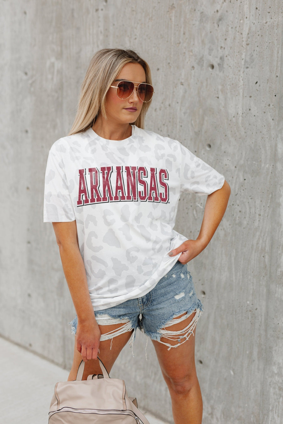 Premium Arkansas Razorbacks Leopard Print Tee - Ultimate Gameday Essential
