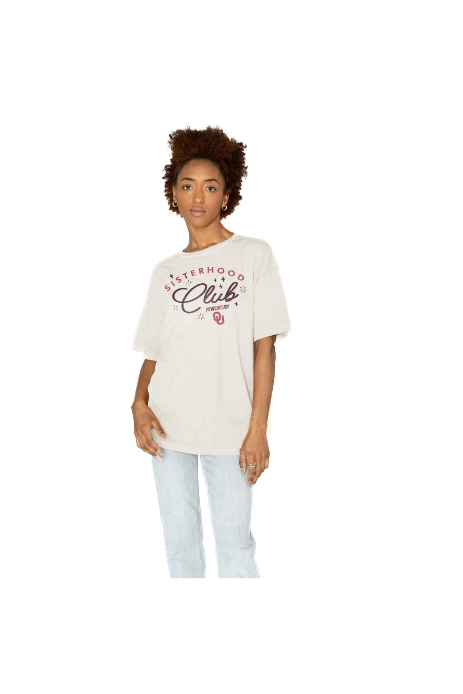 Premium Oklahoma Sooners Sisterhood Club Oversized Crewneck Tee - Ultimate Comfort & Style