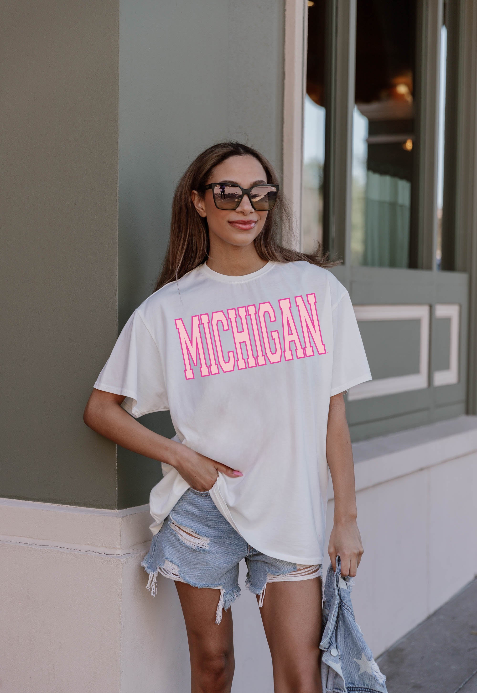 Premium Michigan Wolverines Oversized Crewneck Tee – Ultimate Game Day Style