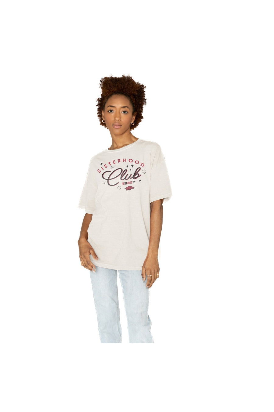 Premium Arkansas Razorbacks Sisterhood Club Oversized Crewneck Tee - Ultimate Comfort & Style