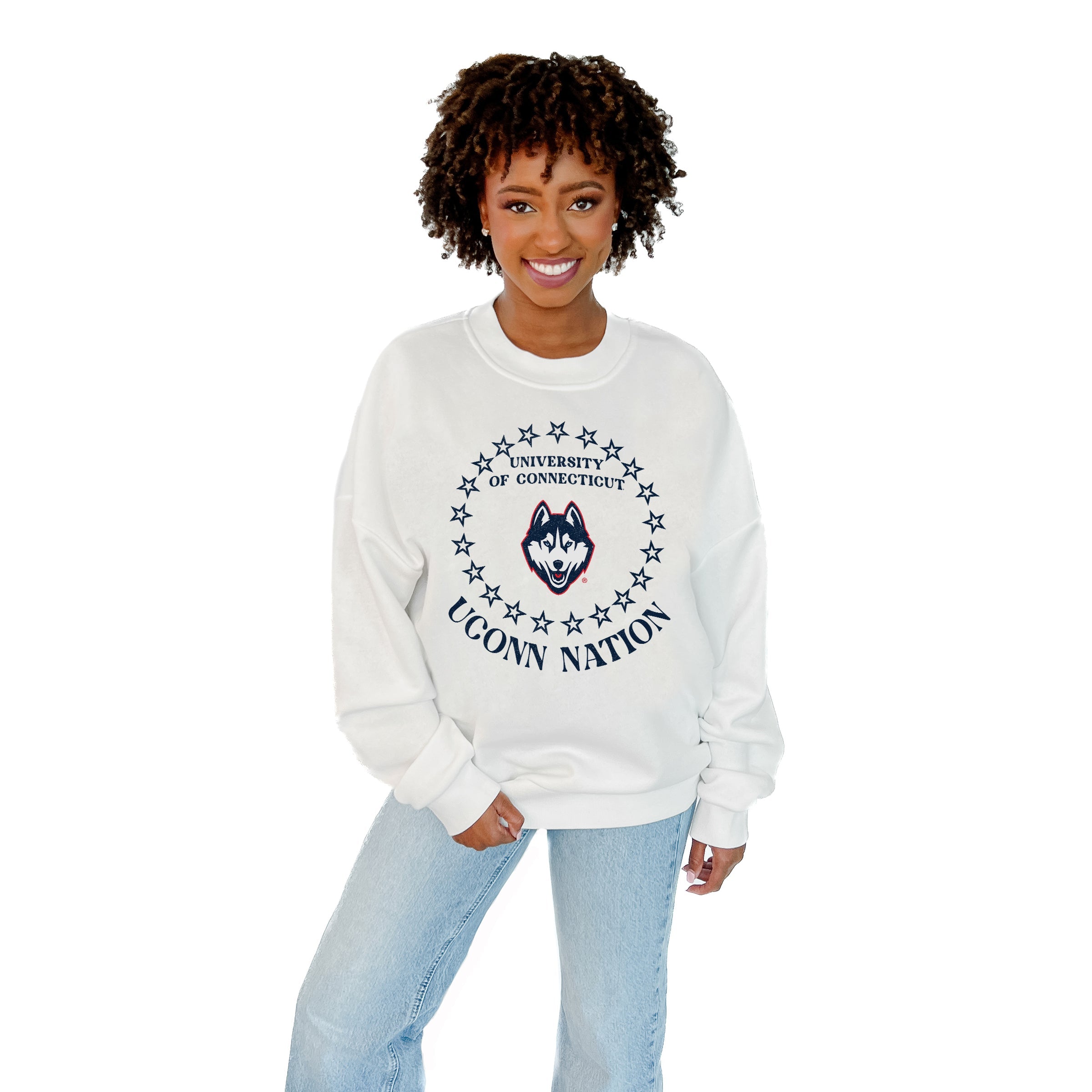 UCONN HUSKIES SUPERSTAR ULTIMATE FLEECE CREWNECK SWEATSHIRT