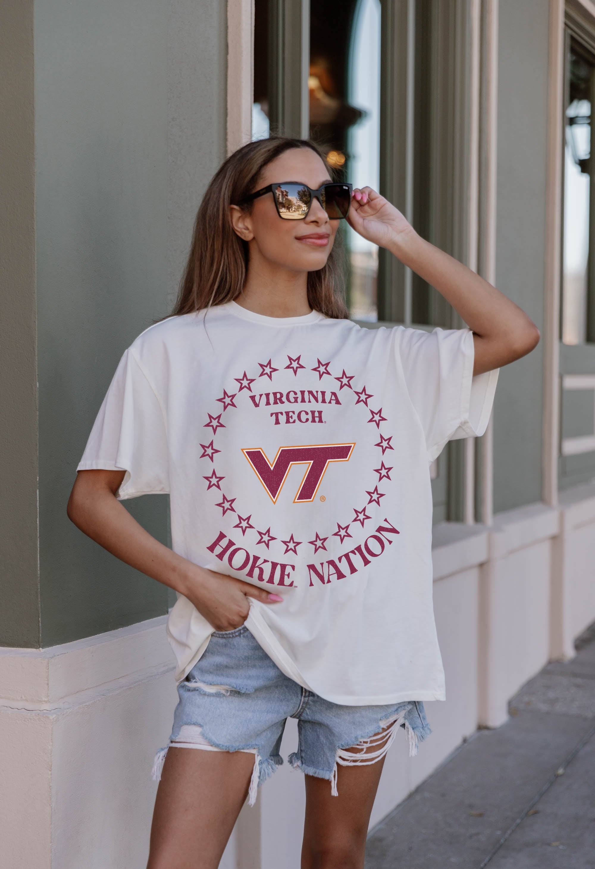 Premium Virginia Tech Hokies Oversized Crewneck Tee - Ultimate Comfort & Style