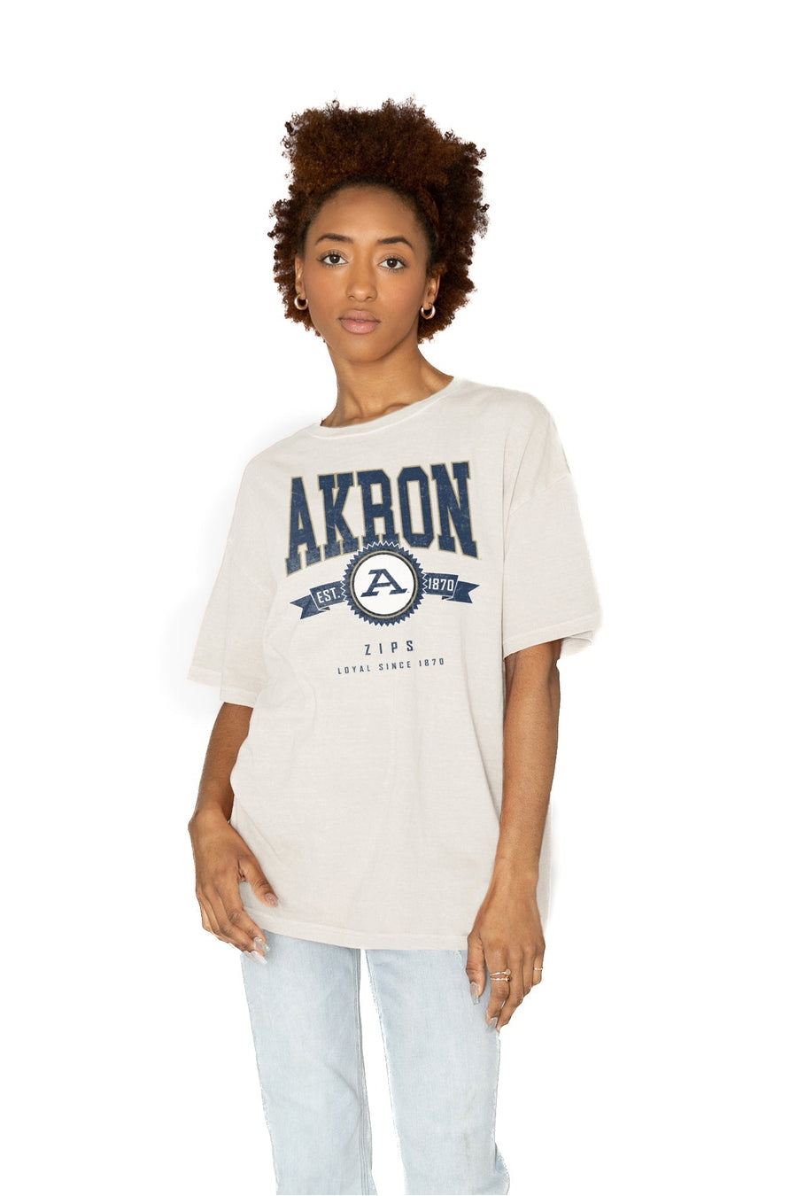 Premium AKRON ZIPS Oversized Crew Neck Tee - Ultimate Comfort & Style