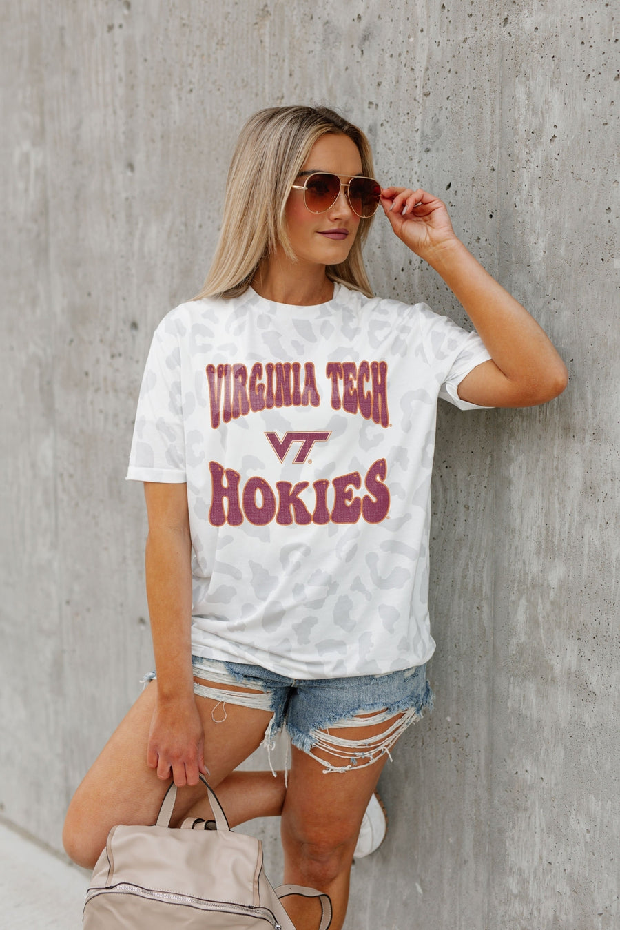 Premium Virginia Tech Hokies Victory Leopard Print Tee - Ultimate Game Day Essential