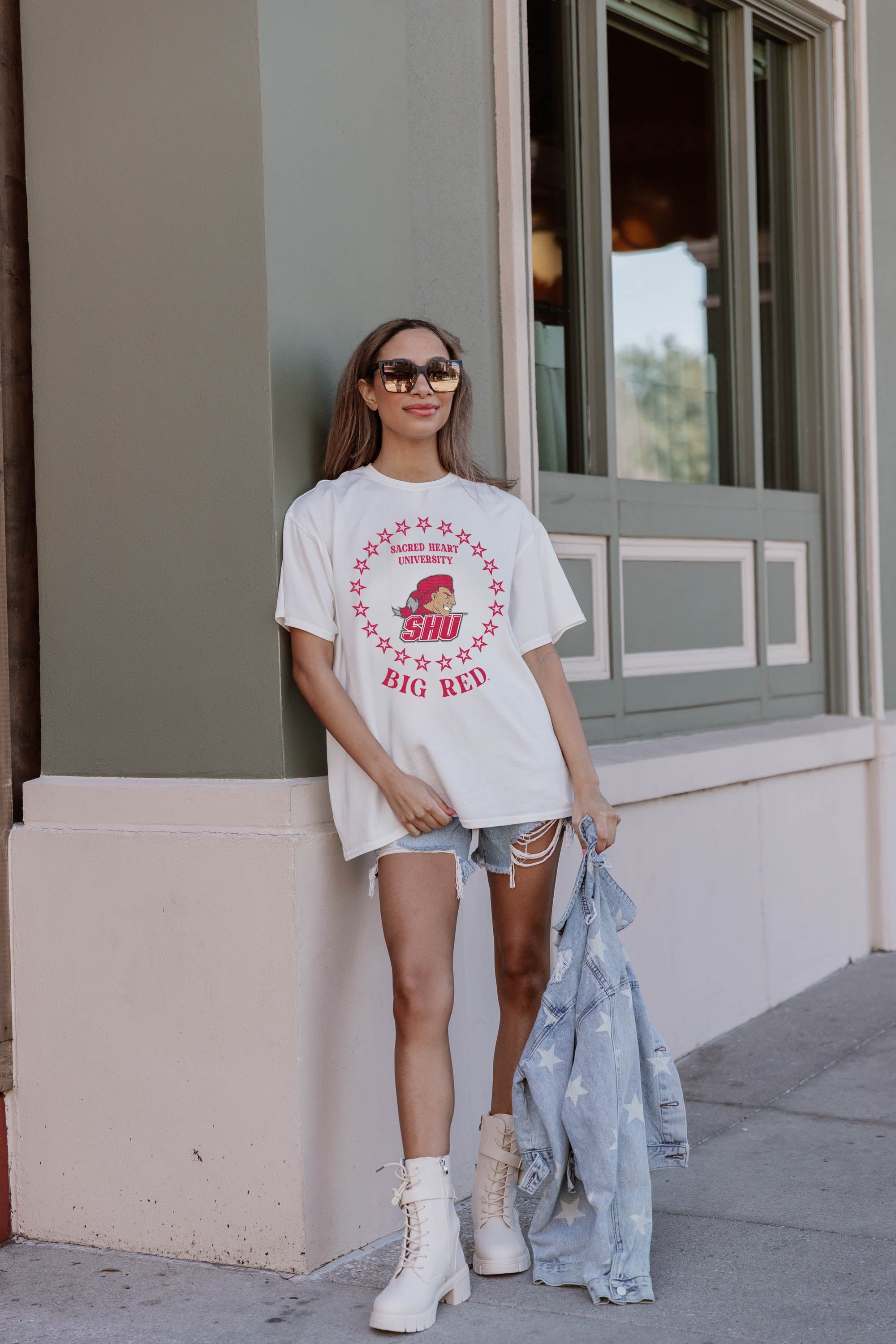 Premium Oversized Sacred Heart Pioneers Crewneck Tee - Ultimate Comfort & Style