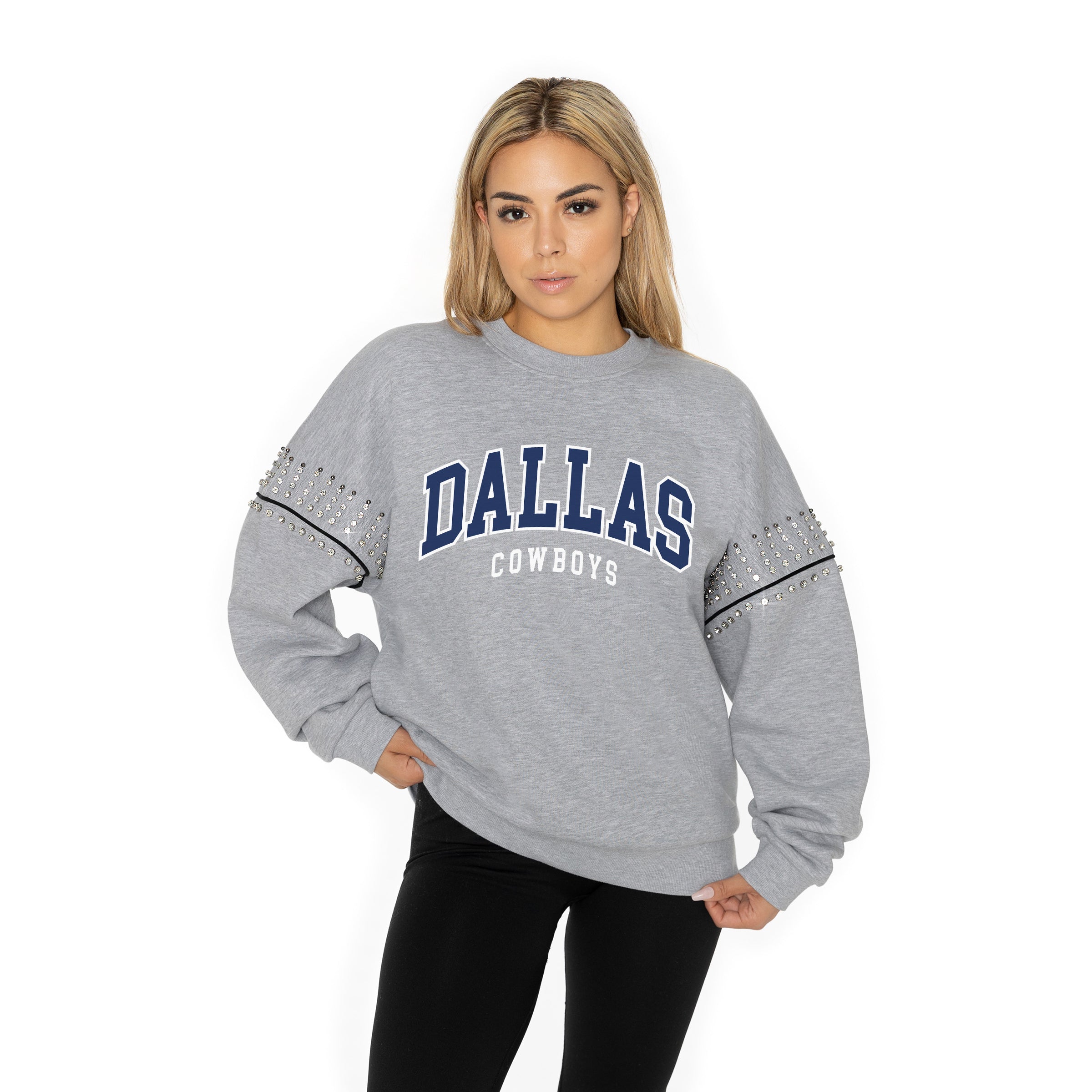 Premium Dallas Cowboys Fleece Pullover with Jewel Embellishments