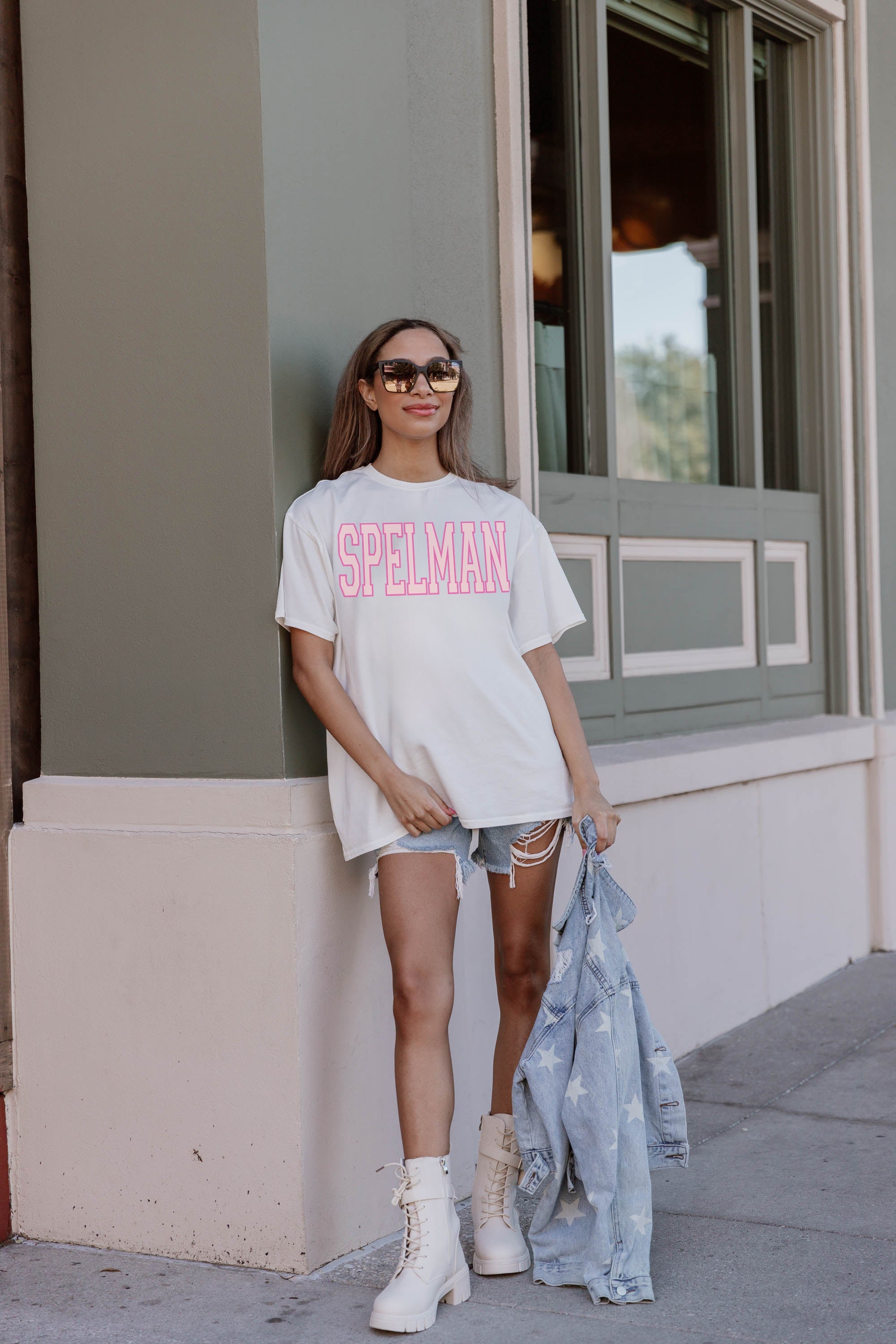 Premium Spelman College Jaguars Oversized Crewneck Tee - Ultimate Gameday Comfort