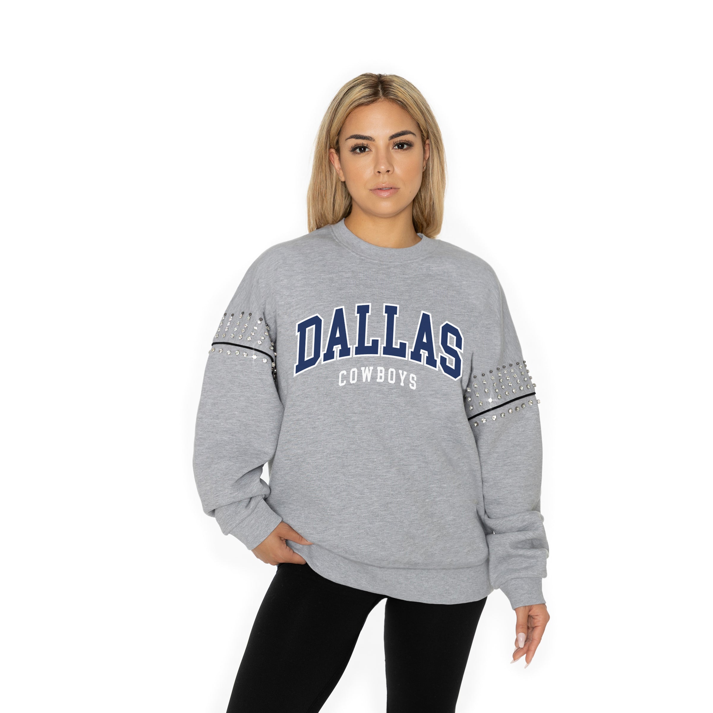 Premium Dallas Cowboys Fleece Pullover with Jewel Embellishments