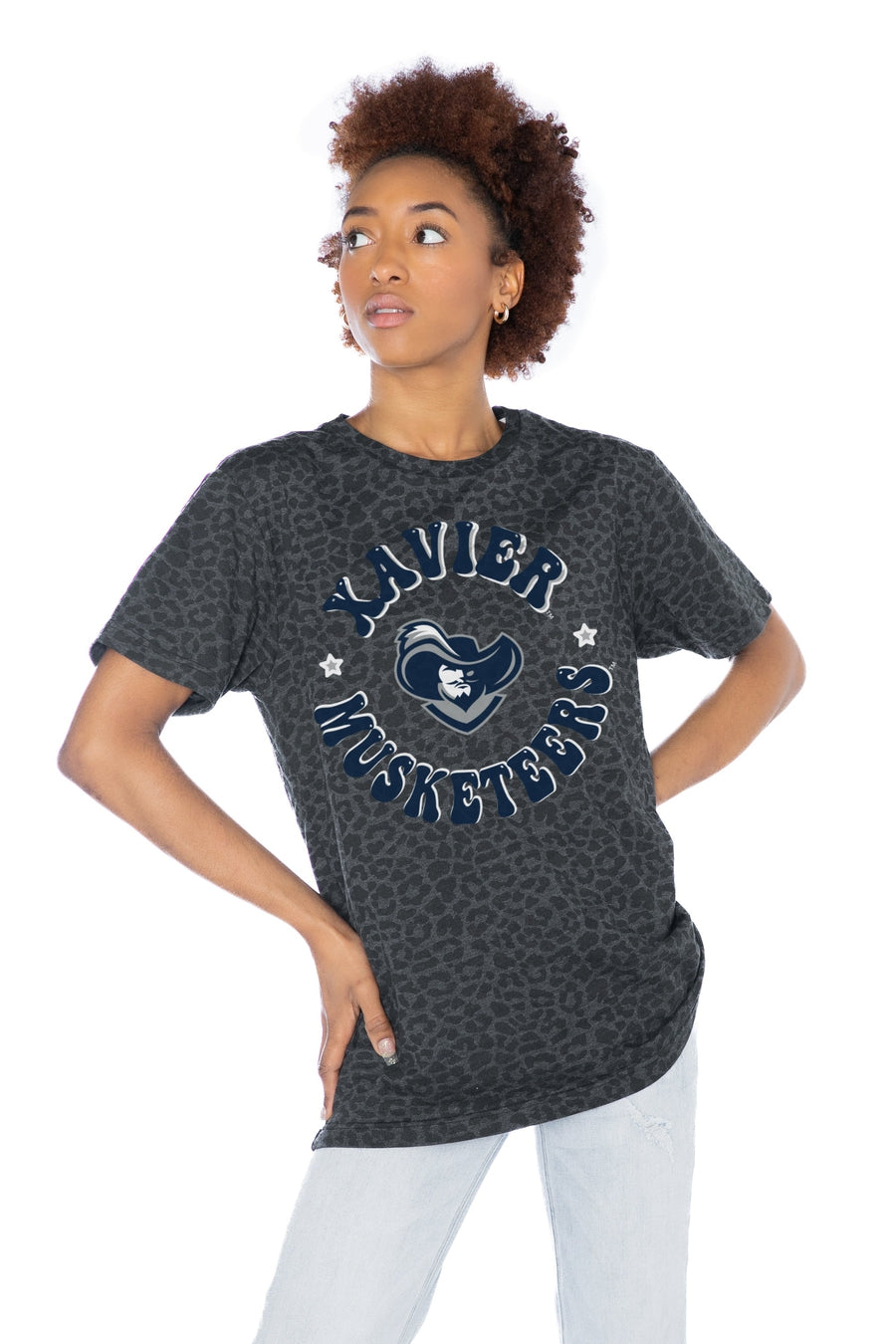 Ultimate Xavier Musketeers Victory Lap Leopard Crew Neck Tee - Premium Comfort & Style