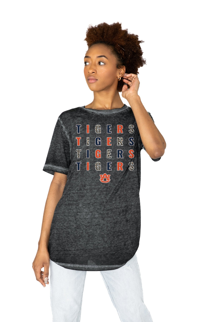 Premium Auburn Tigers Acid Wash Boyfriend Tee - Ultimate Comfort & Style