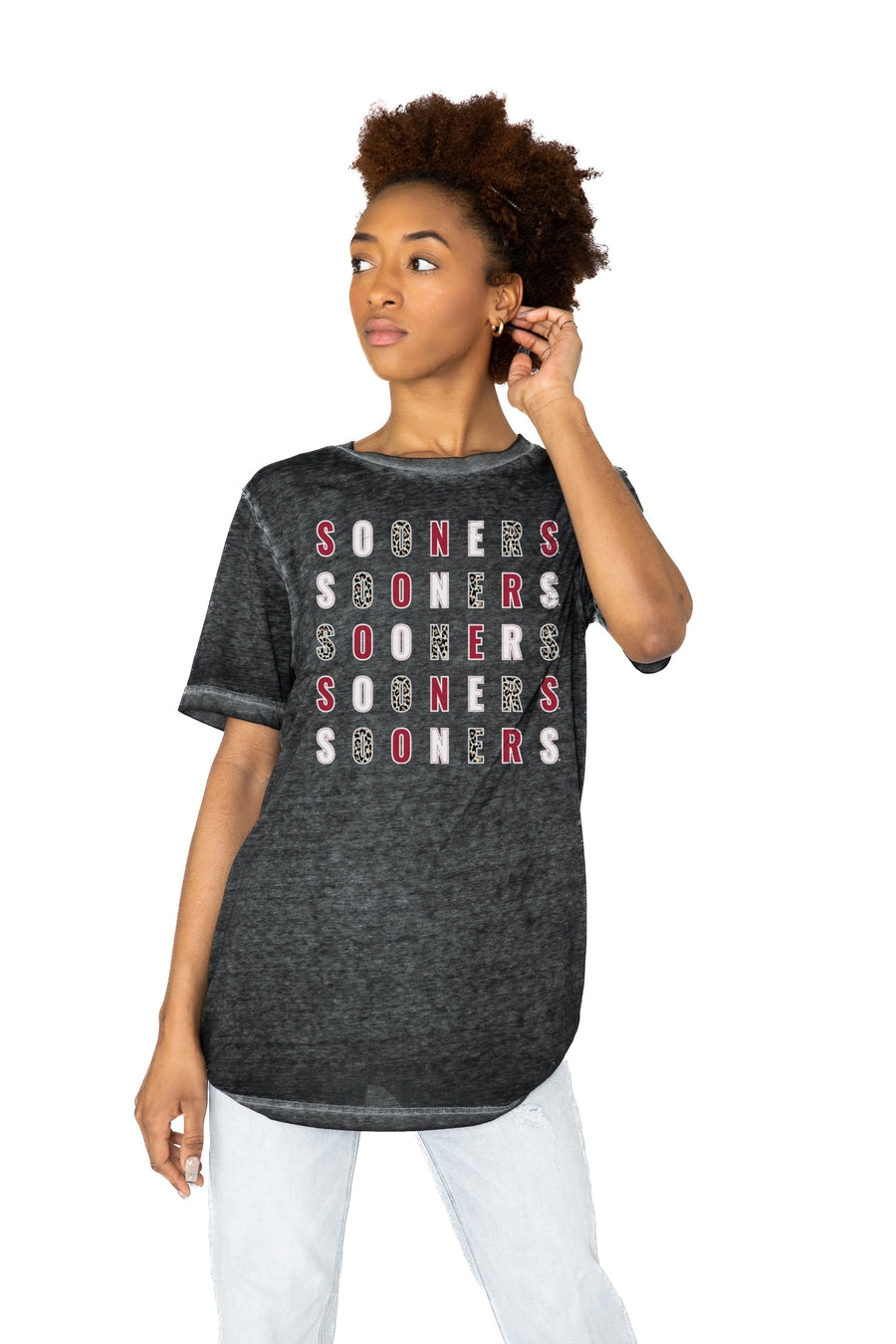 Premium Oklahoma Sooners Acid Wash Boyfriend Tee - Ultimate Comfort & Style