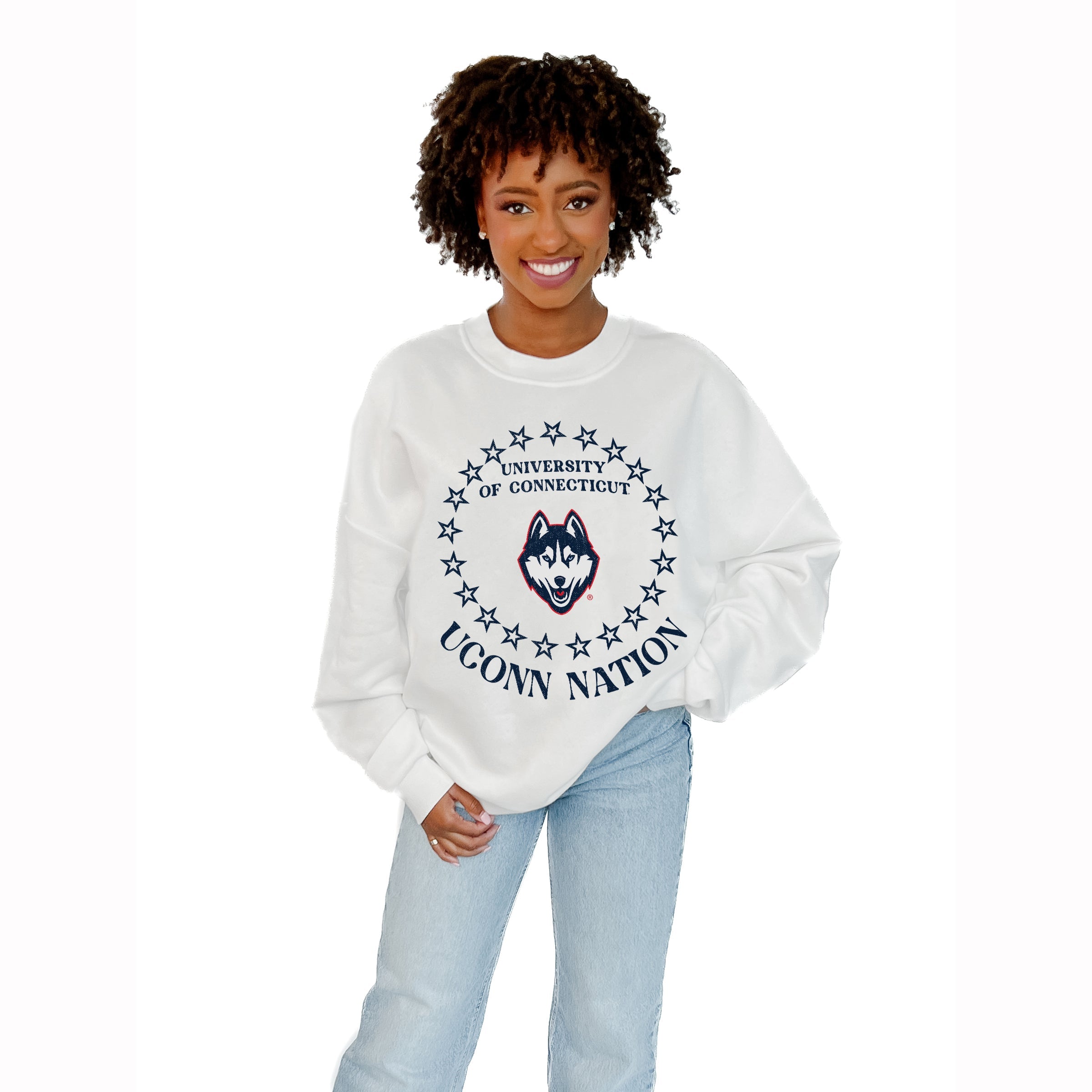 UCONN HUSKIES SUPERSTAR ULTIMATE FLEECE CREWNECK SWEATSHIRT