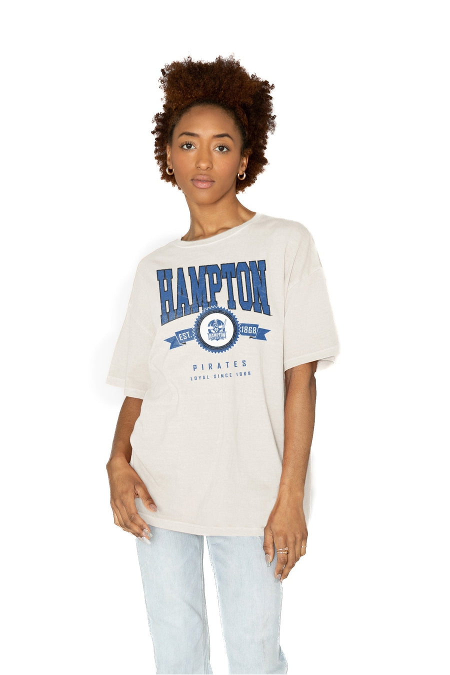 Premium Oversized Cotton Crewneck Tee - Hampton Pirates Collection