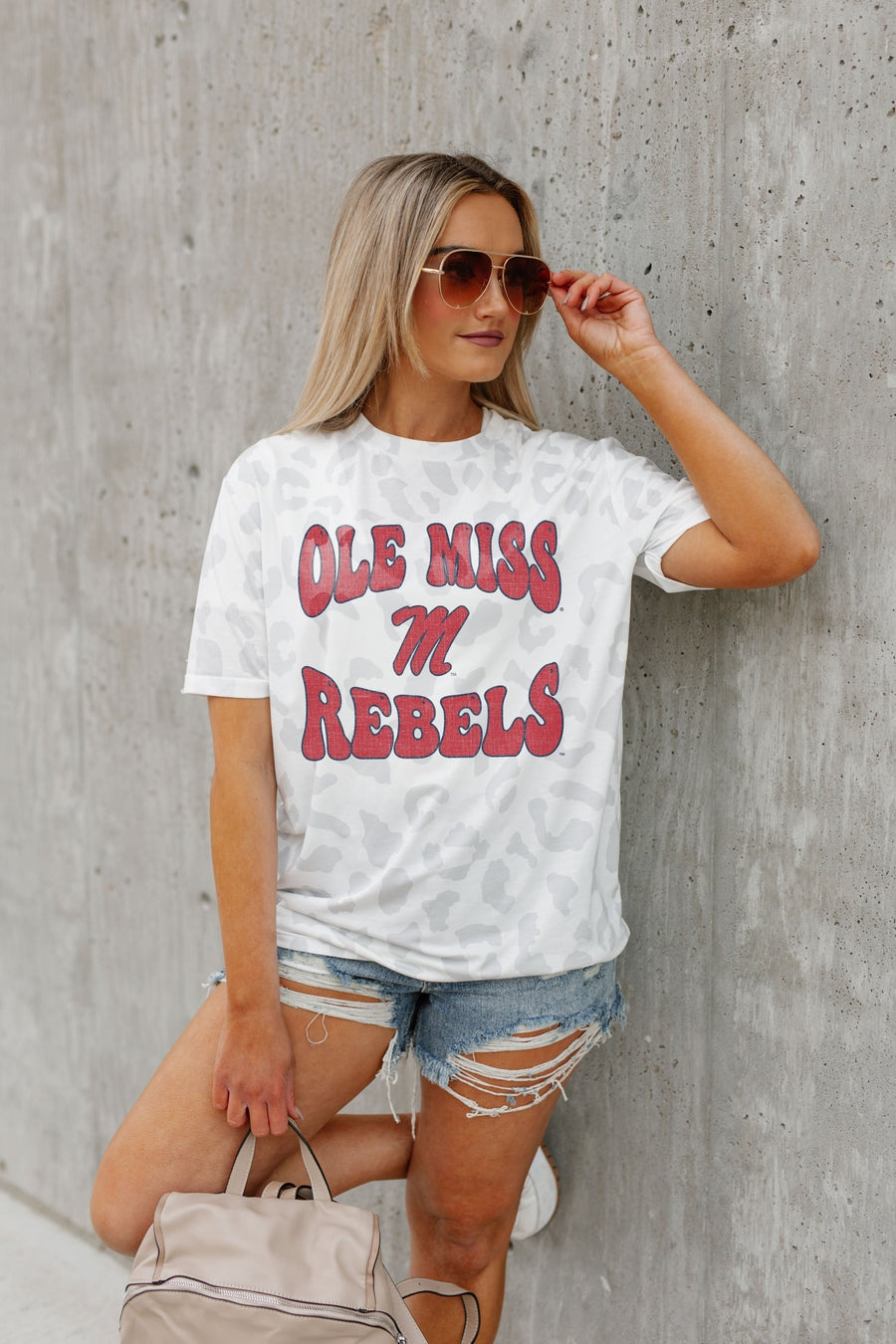 Premium Ole Miss Rebels Victory Leopard Print Tee - Stand Out in Style