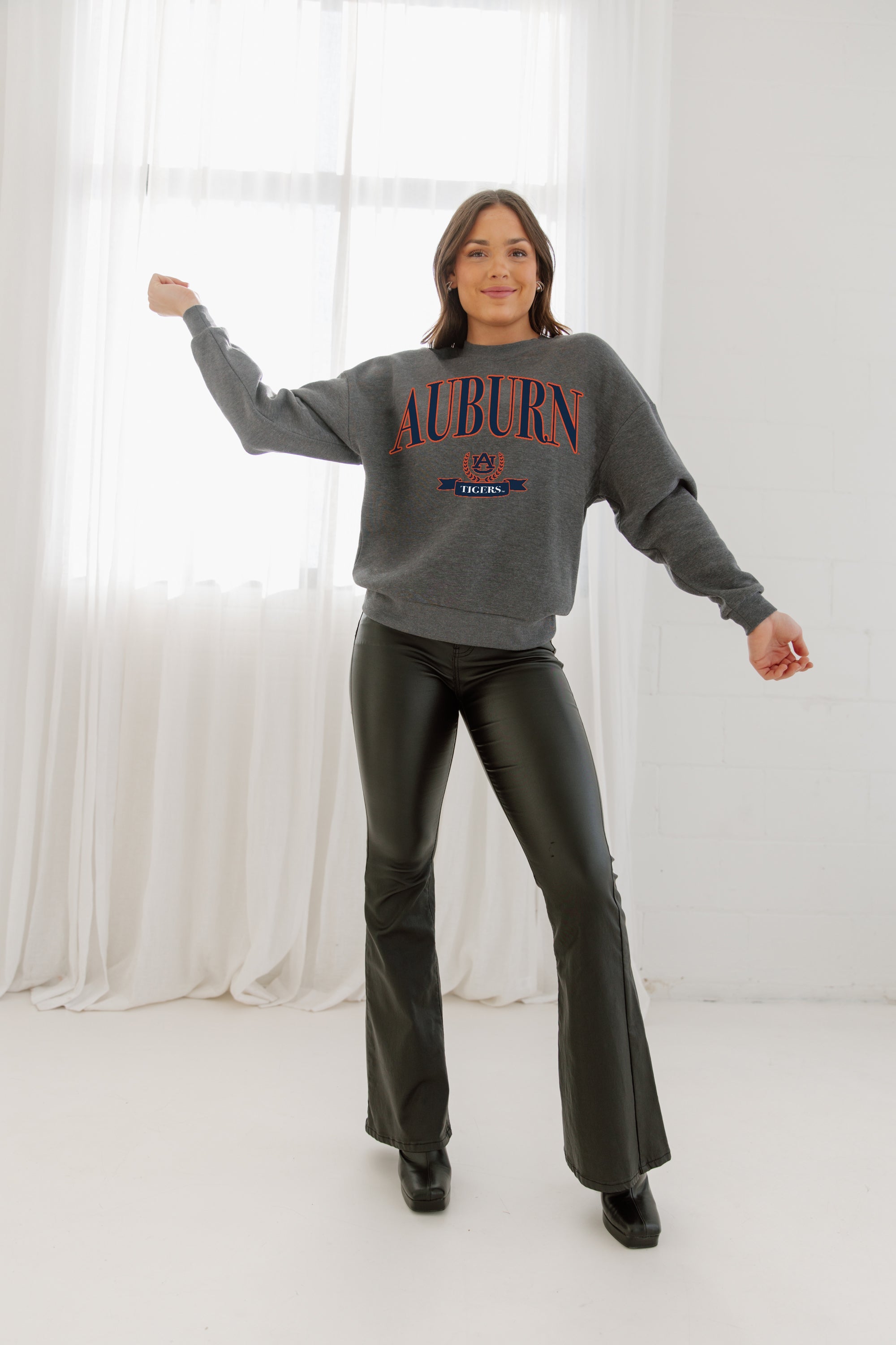 Auburn Tigers Ultimate Comfort Premium Fleece Drop Shoulder Crewneck Pullover