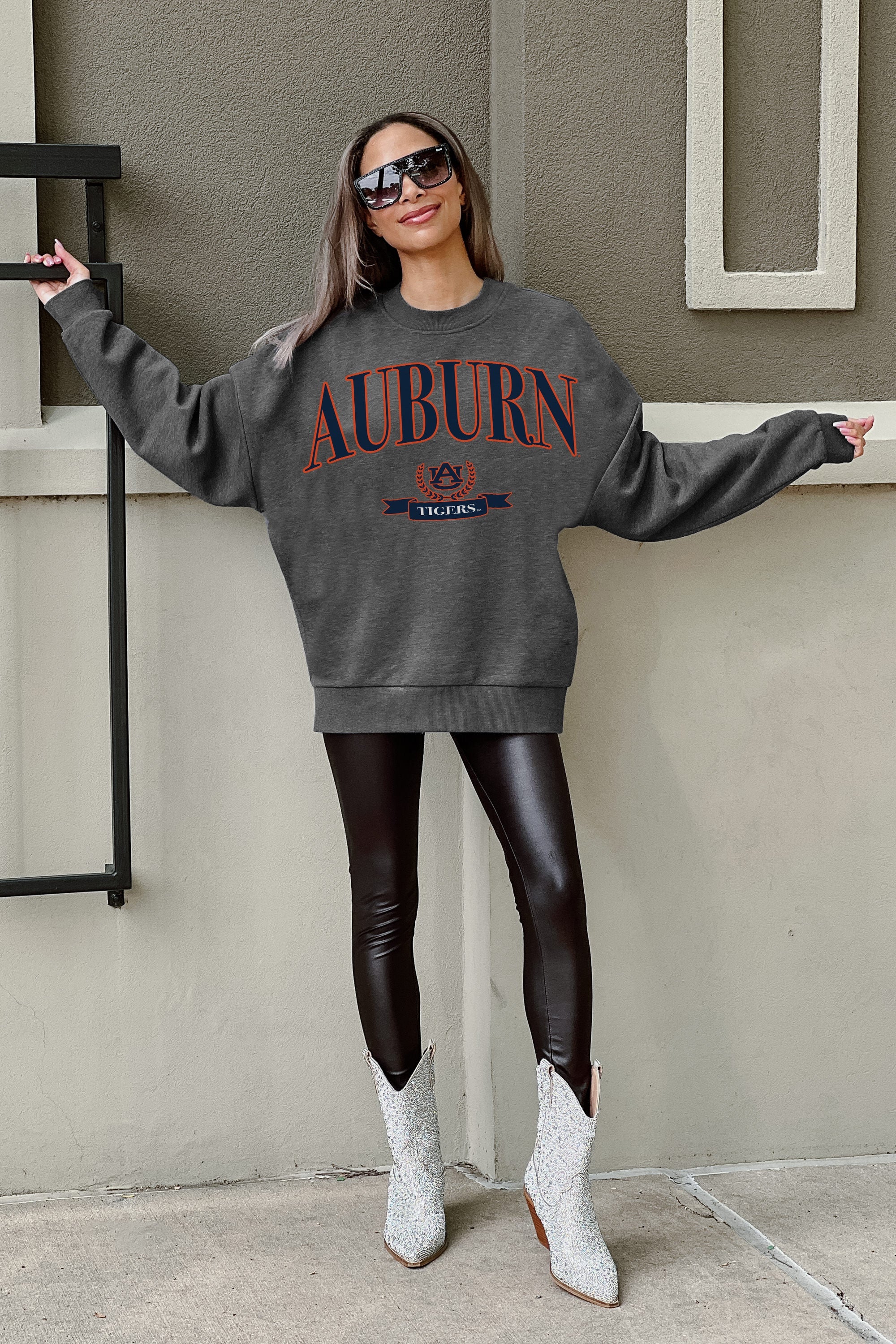 Auburn Tigers Ultimate Comfort Premium Fleece Drop Shoulder Crewneck Pullover