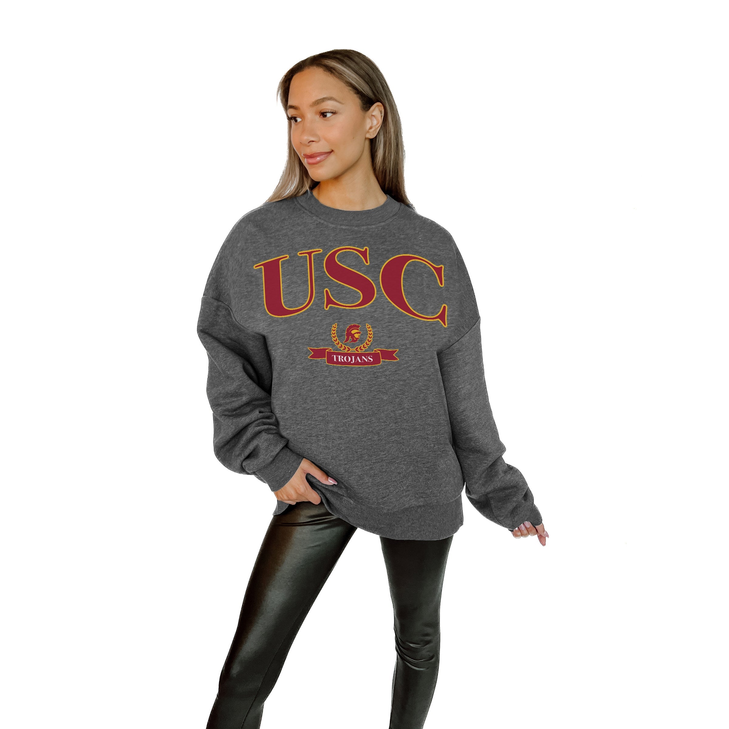 Ultimate USC Trojans Seal The Deal Premium Fleece Crewneck Pullover