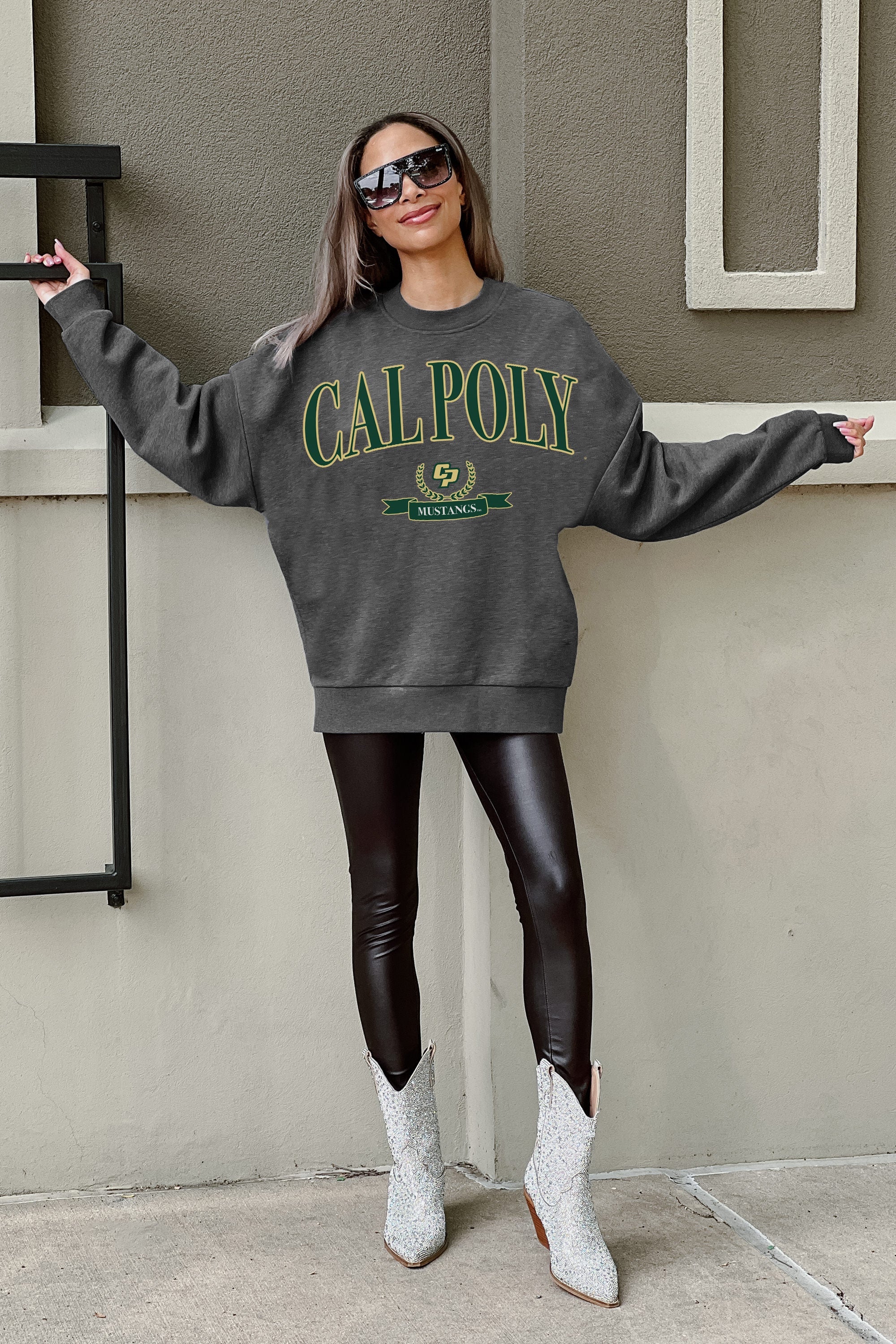 CAL POLY MUSTANGS ULTIMATE PREMIUM FLEECE CREWNECK PULLOVER - SEAL THE DEAL