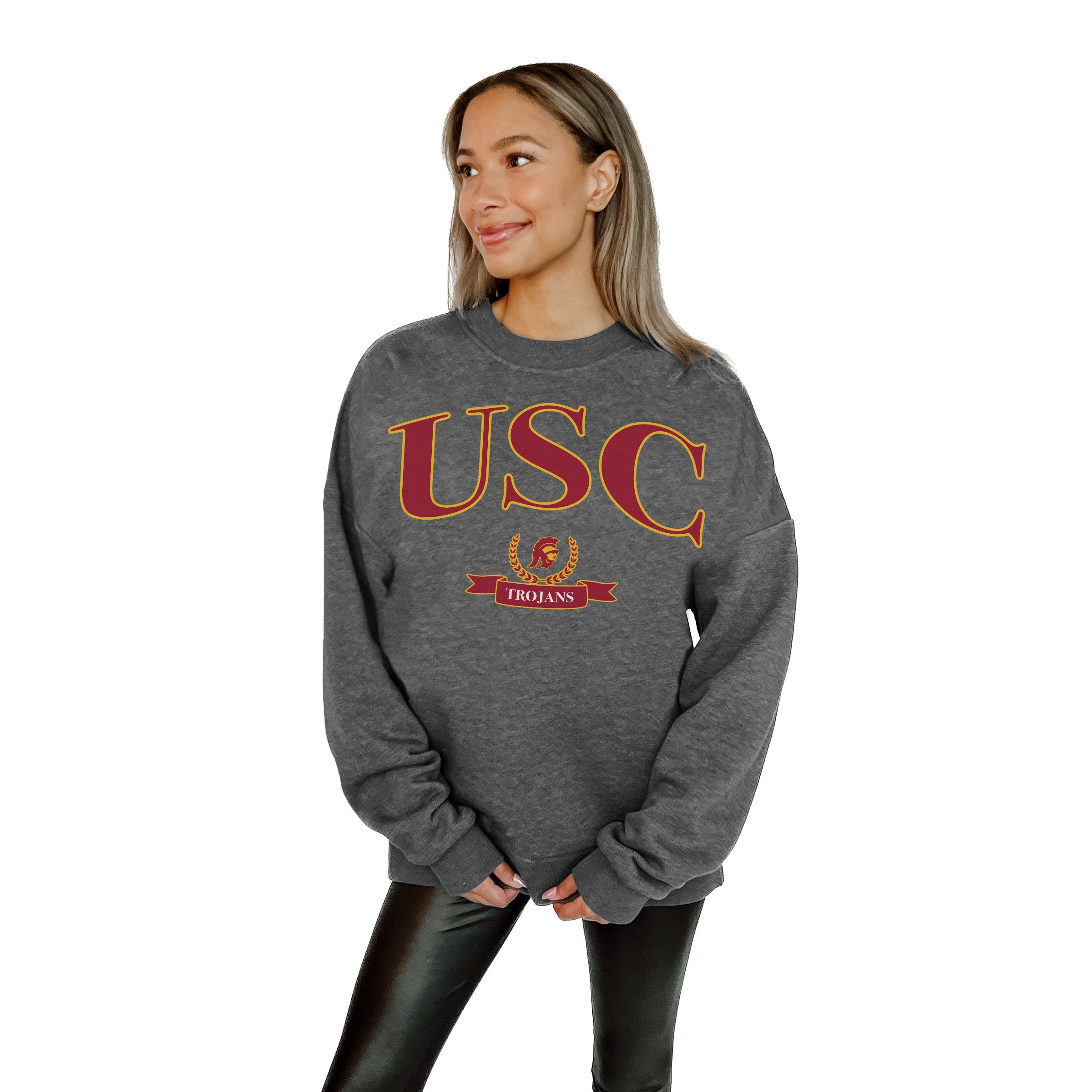 Ultimate USC Trojans Seal The Deal Premium Fleece Crewneck Pullover