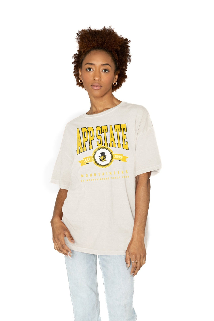 Premium Appalachian State Mountaineers Oversized Cotton Crewneck Tee