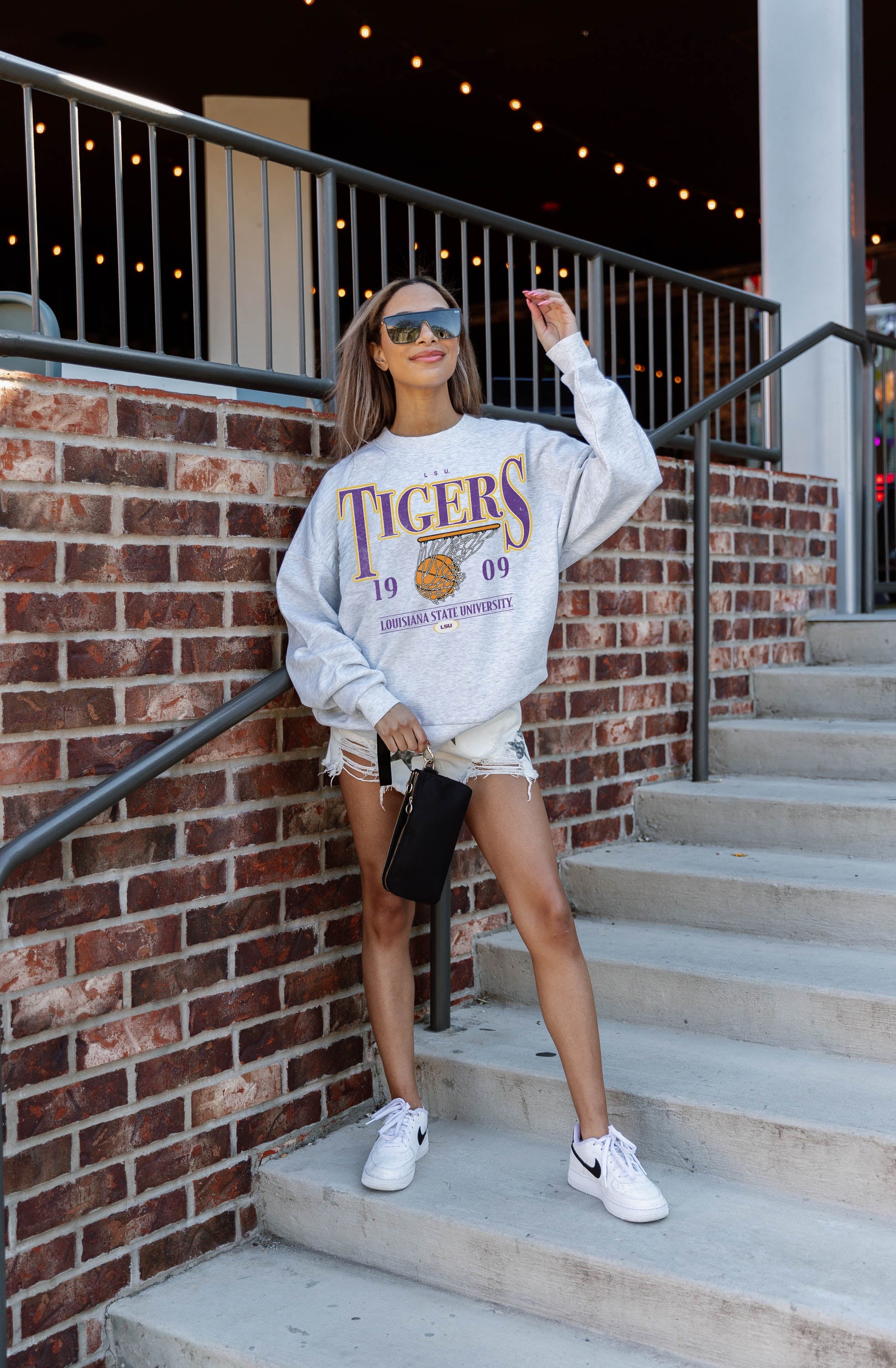 Ultimate LSU Tigers Premium Fleece Drop Shoulder Crewneck Pullover