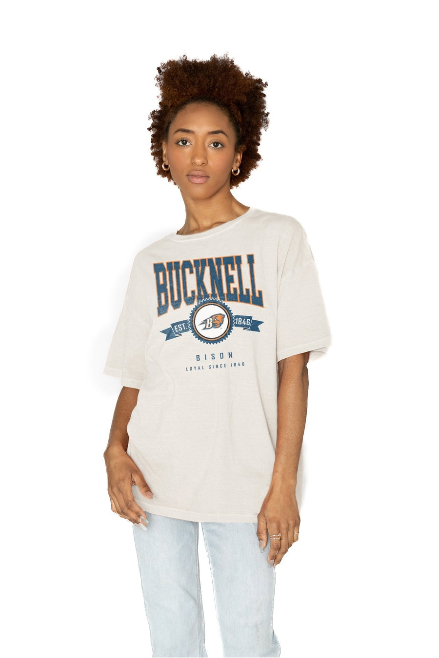 Premium Bucknell Bison Oversized Cotton Crewneck Tee