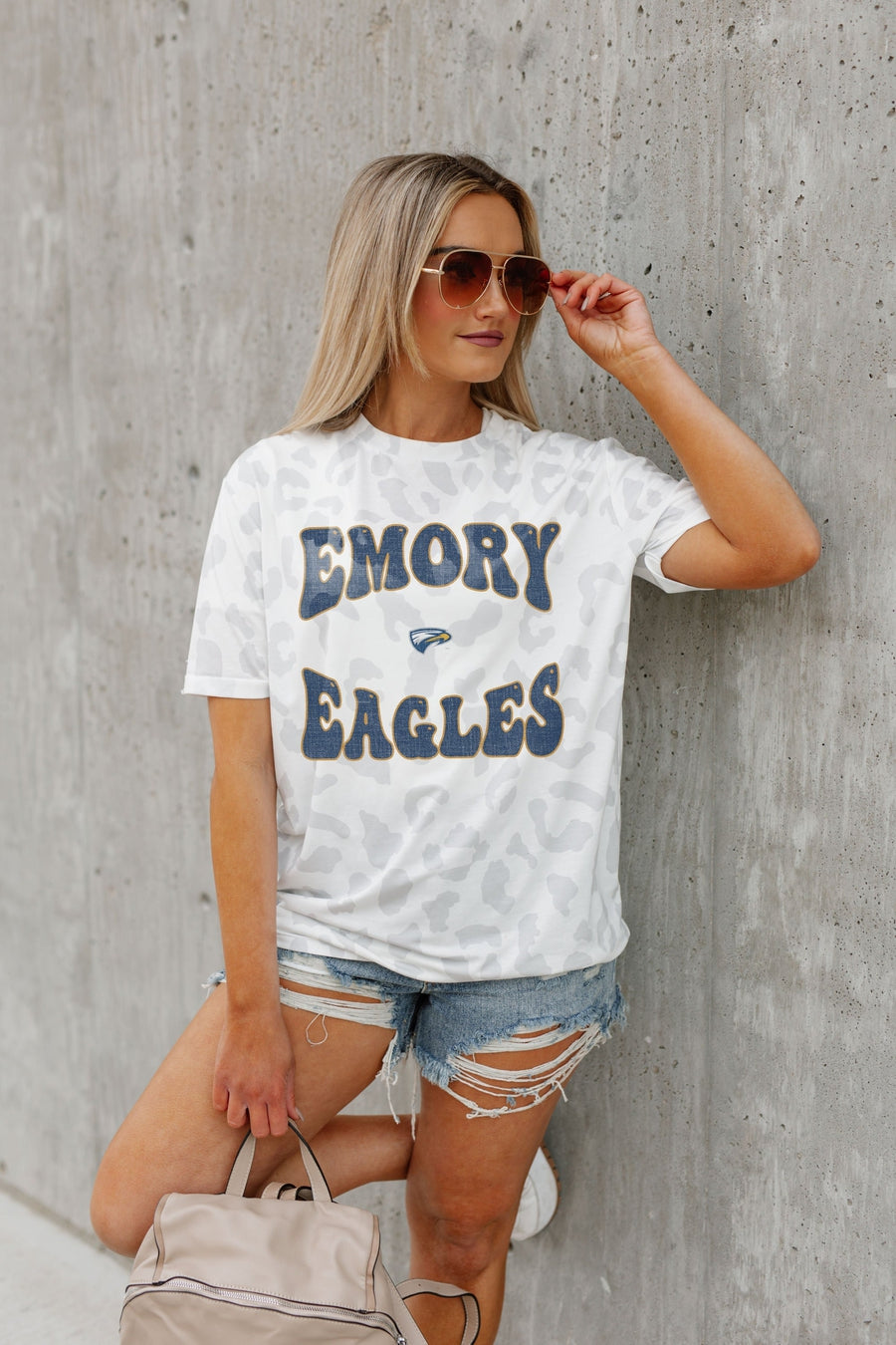 Premium Emory Eagles Victory Leopard Print Tee - Ultimate Game Day Essential