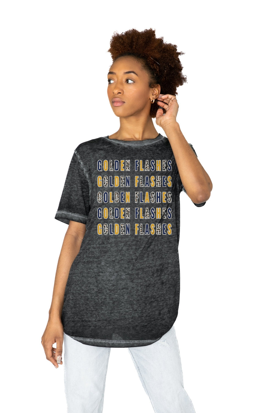 Premium Kent State Golden Flashes Acid Wash Boyfriend Tee - Ultimate Comfort Style