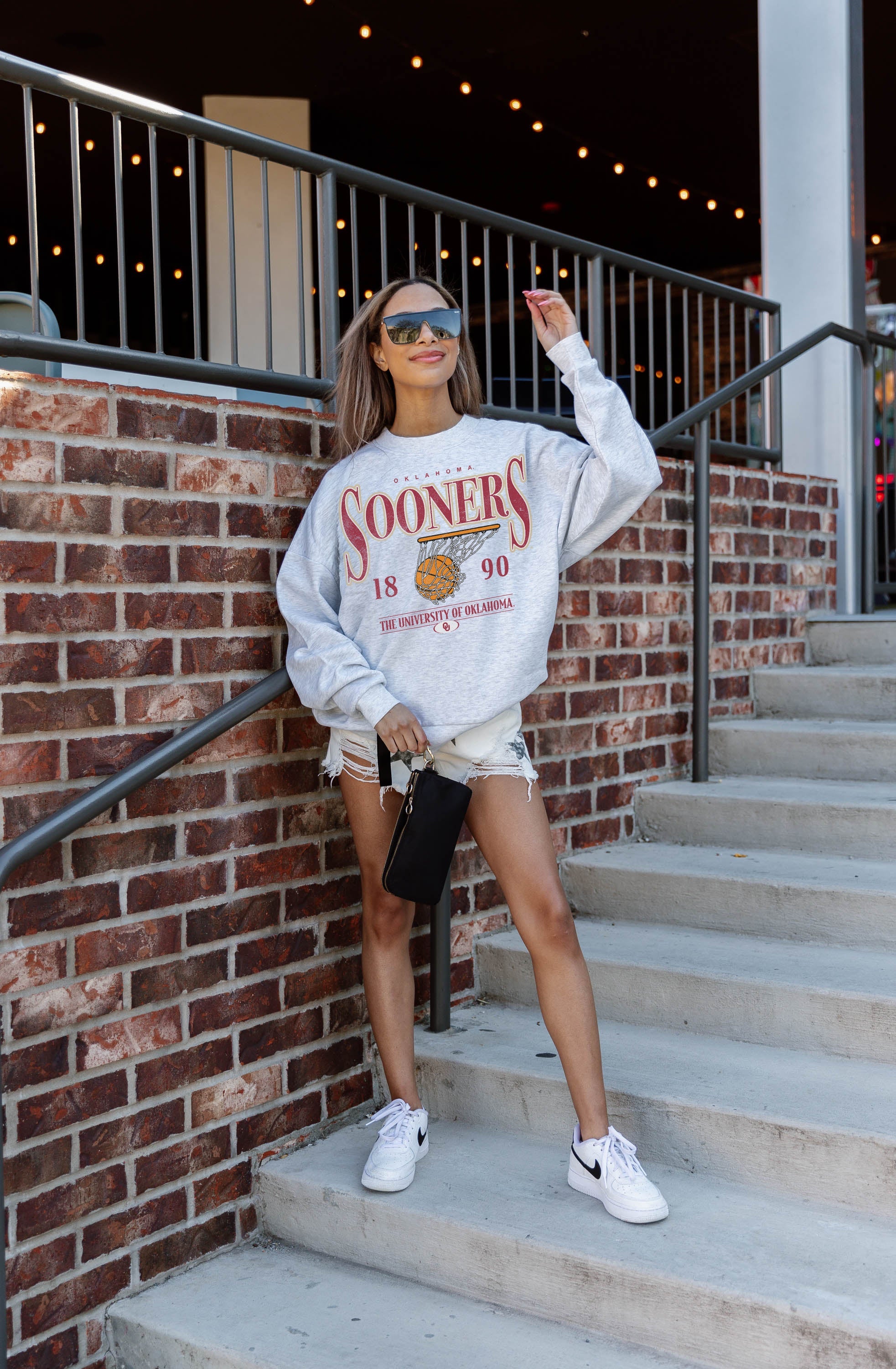 Premium Oklahoma Sooners Fleece Crewneck - Drop Shoulder Design