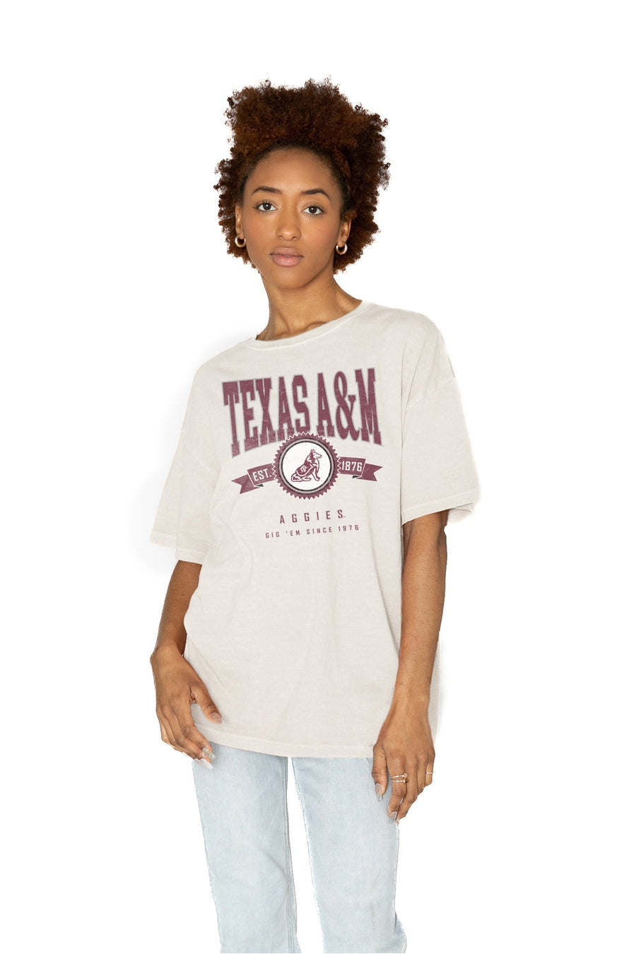 Premium Texas A&M Aggies Oversized Cotton Crewneck Tee