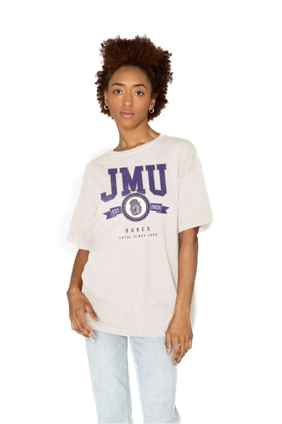 Ultimate Comfort: James Madison Dukes Oversized Cotton Crewneck Tee