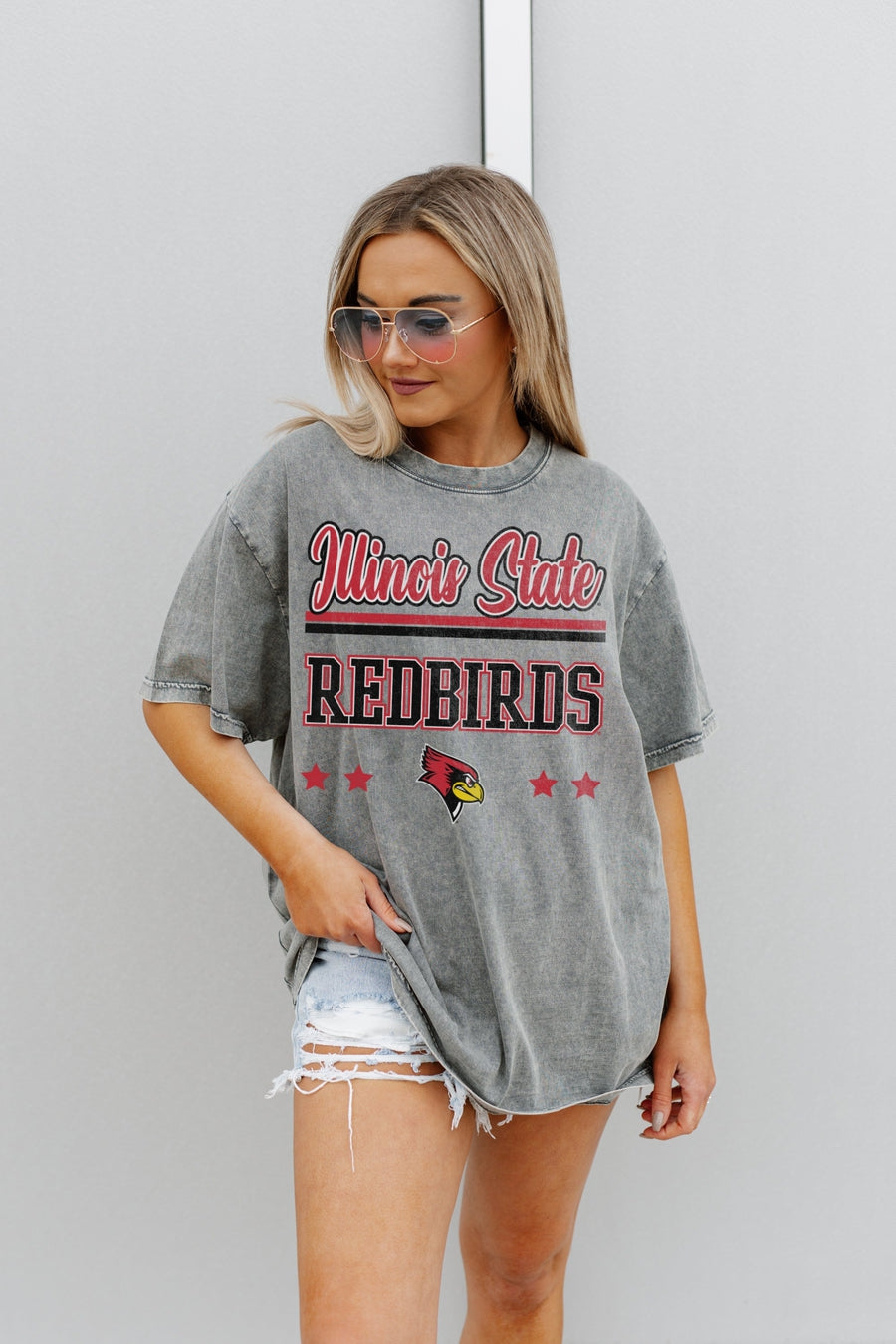 Premium Illinois State Redbirds Oversized Crewneck Tee - Ultimate Comfort & Style