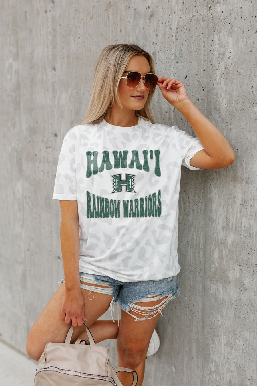 Premium Hawaii Rainbow Warriors Leopard Print Tee - Ultimate Game Day Essential