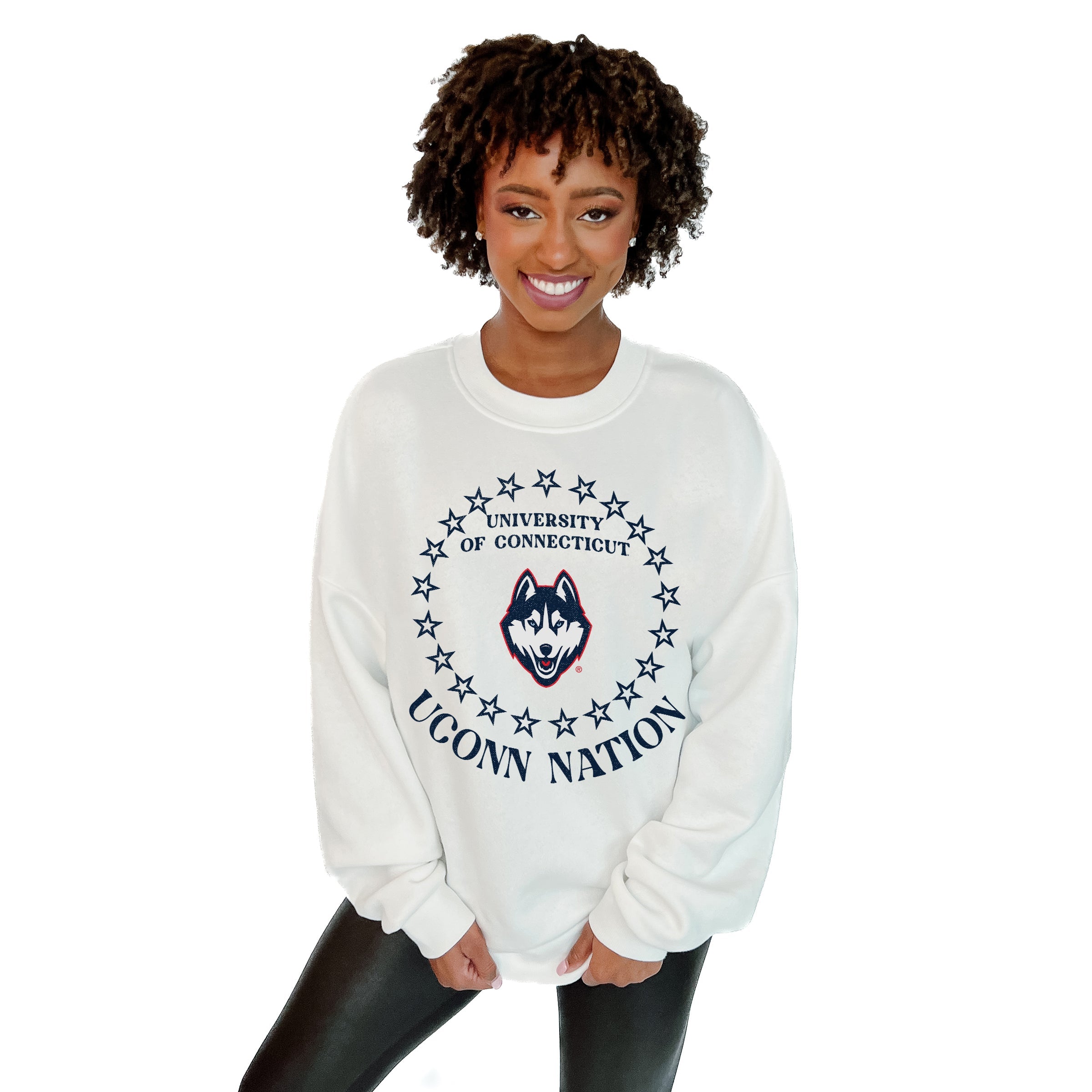 UCONN HUSKIES SUPERSTAR ULTIMATE FLEECE CREWNECK SWEATSHIRT